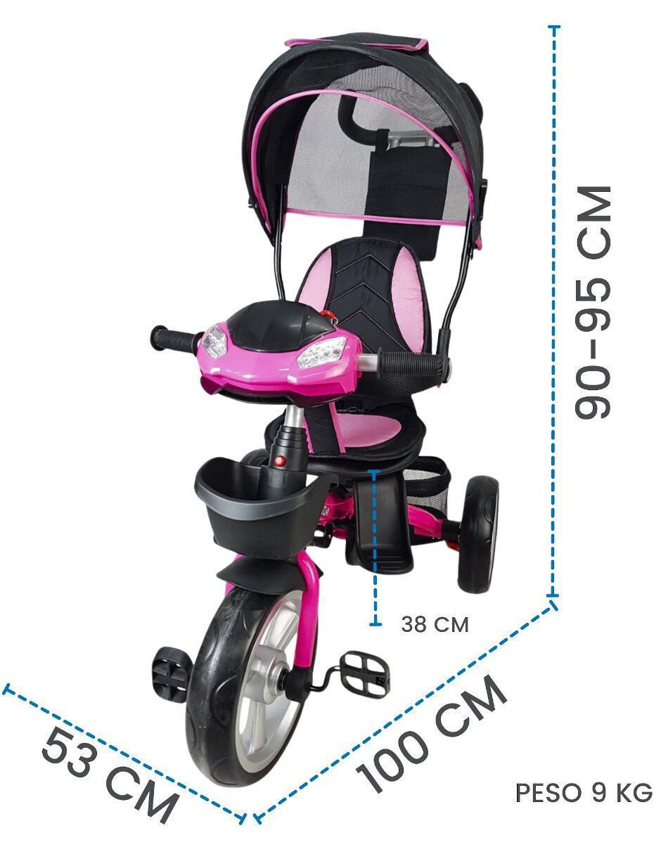 Triciclo the baby shop "rodada" 10 asiento 360 con luz y sonido "para" unisex