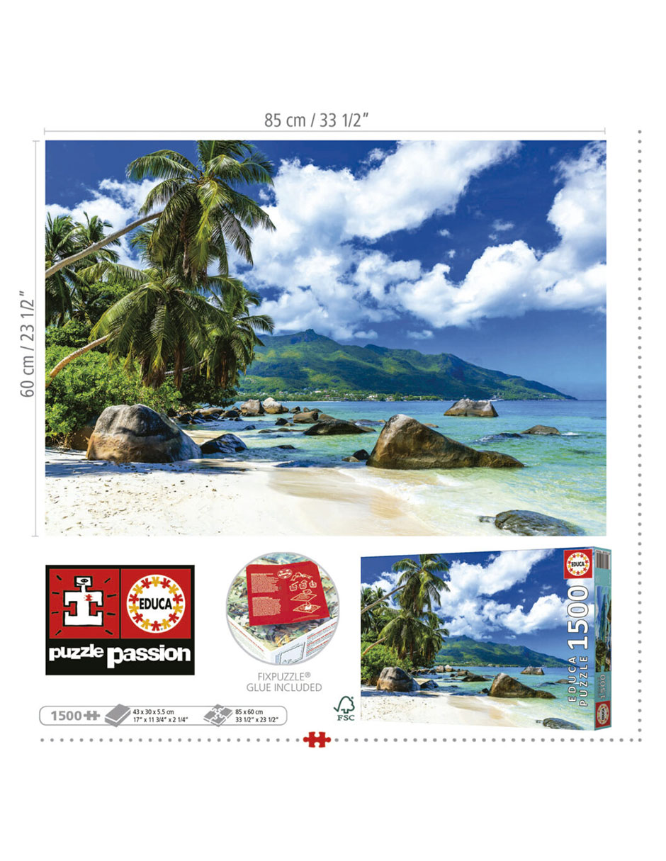 Rompecabezas paisaje 1500 Seychelles 1500 piezas 4