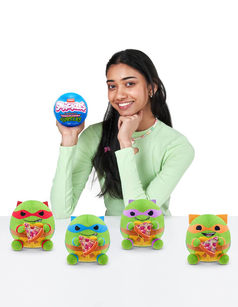 Tortugas Ninja Con Pizza Peluche Tortugas Ninja Snackles 13 Cm - Incluye  Pizza - Coleccionable - Surtido Aleatorio Juguete Tmnt Zuru, image size:940x1215