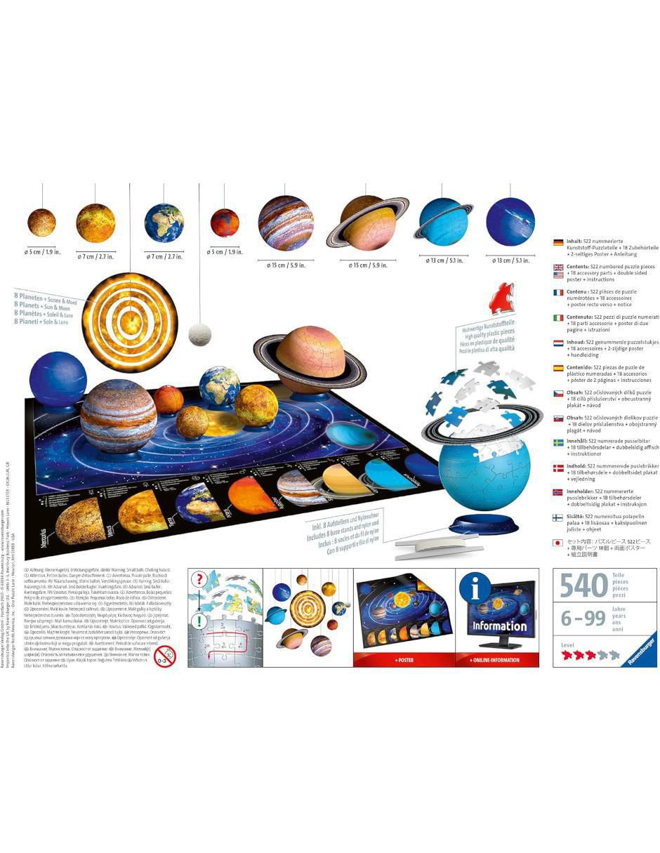 Rompecabezas Sistema solar Sistema Solar 3D 540 piezas 2
