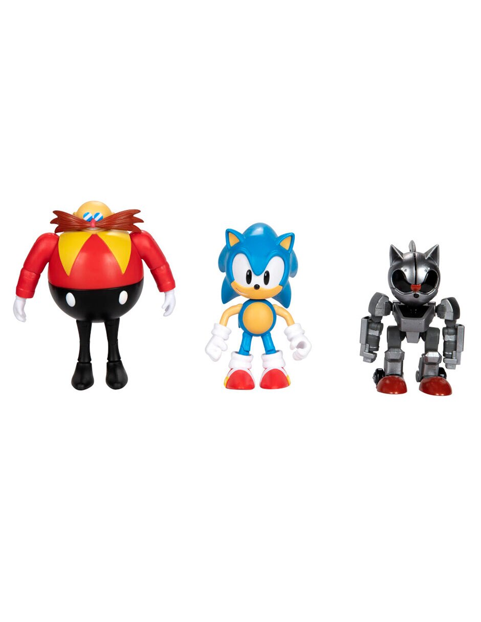 Set figuras acción articulada Sonic The Hedgehog Dr. Eggman, Mecha Sonic y Sonic collectors 2