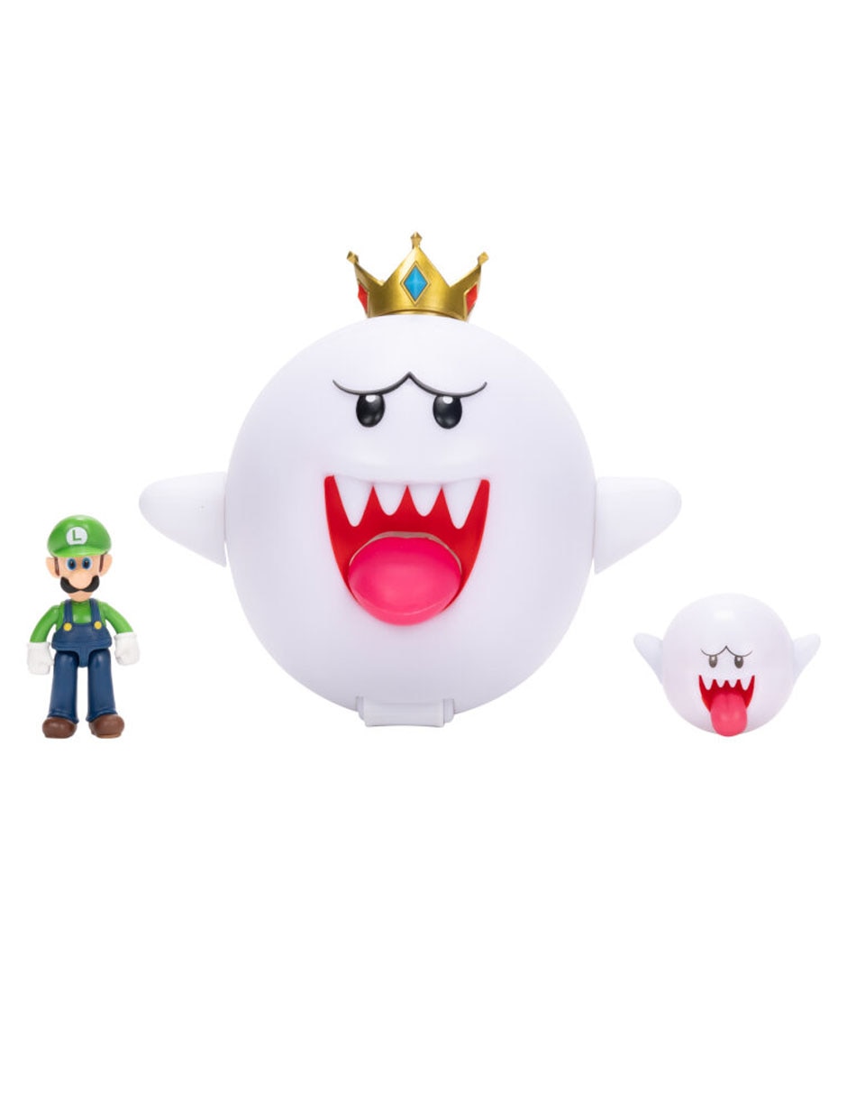 Set figuras acción Super Mario Boo Hoo, King Boo, Luigi flourescente Set figuras acción Super Mario Boo Hoo, King Boo, Luigi flourescente