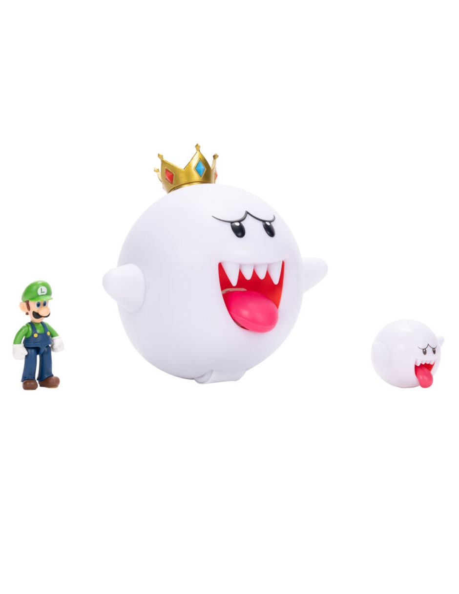 Set figuras acción Super Mario Boo Hoo, King Boo, Luigi flourescente 3
