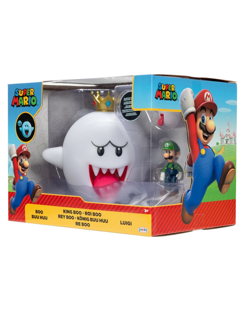Set figuras acción Super Mario Boo Hoo, King Boo, Luigi flourescente 7