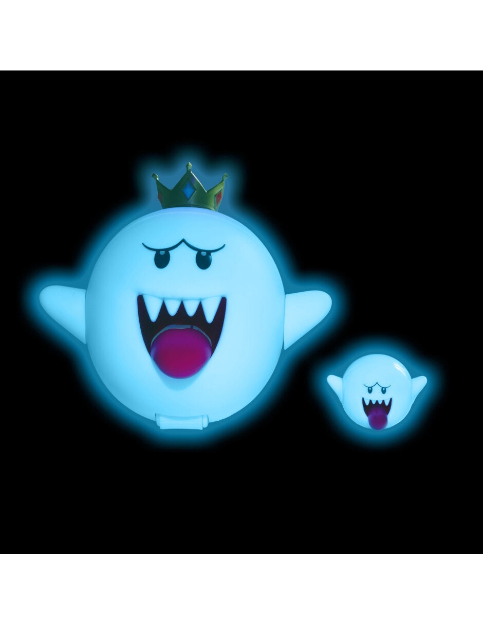 Set figuras acción Super Mario Boo Hoo, King Boo, Luigi flourescente 10