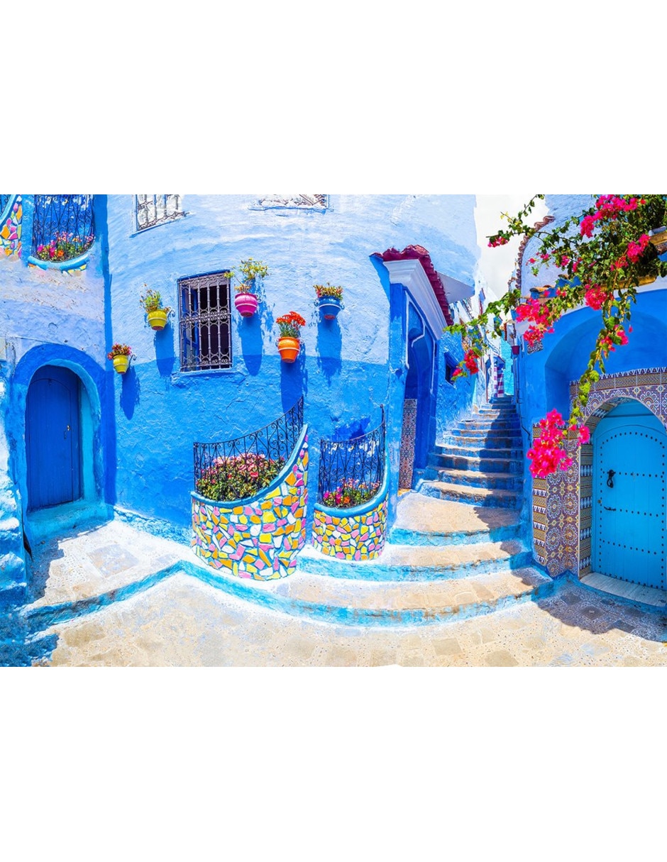 Rompecabezas Lugares famosos del mundo Calles de Chefchaouen, Marruecos 1000 piezas 2