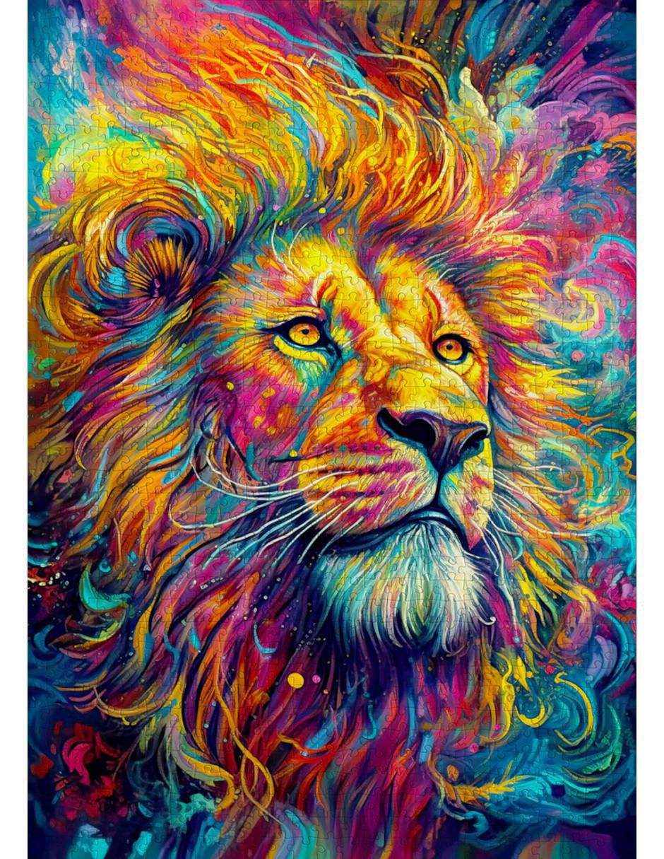 Rompecabezas León Colorido Rey Radiante - León 1000 piezas 2