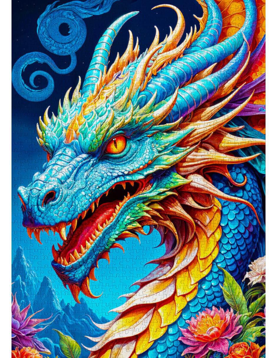 Rompecabezas Dragón Dragón Azul 1000 piezas 2