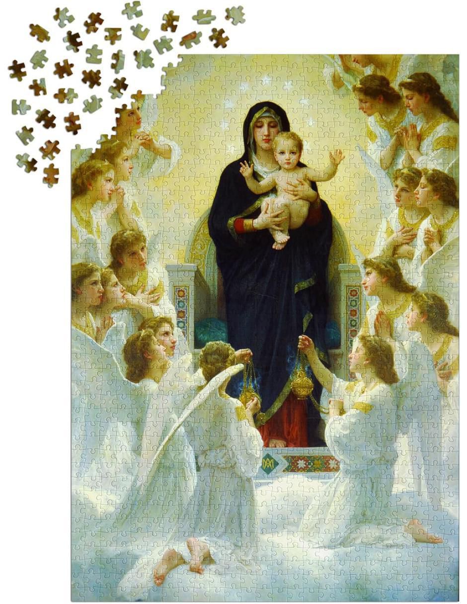 Rompecabezas Bouguereau: Virgen Con Ángeles 1000 piezas 3
