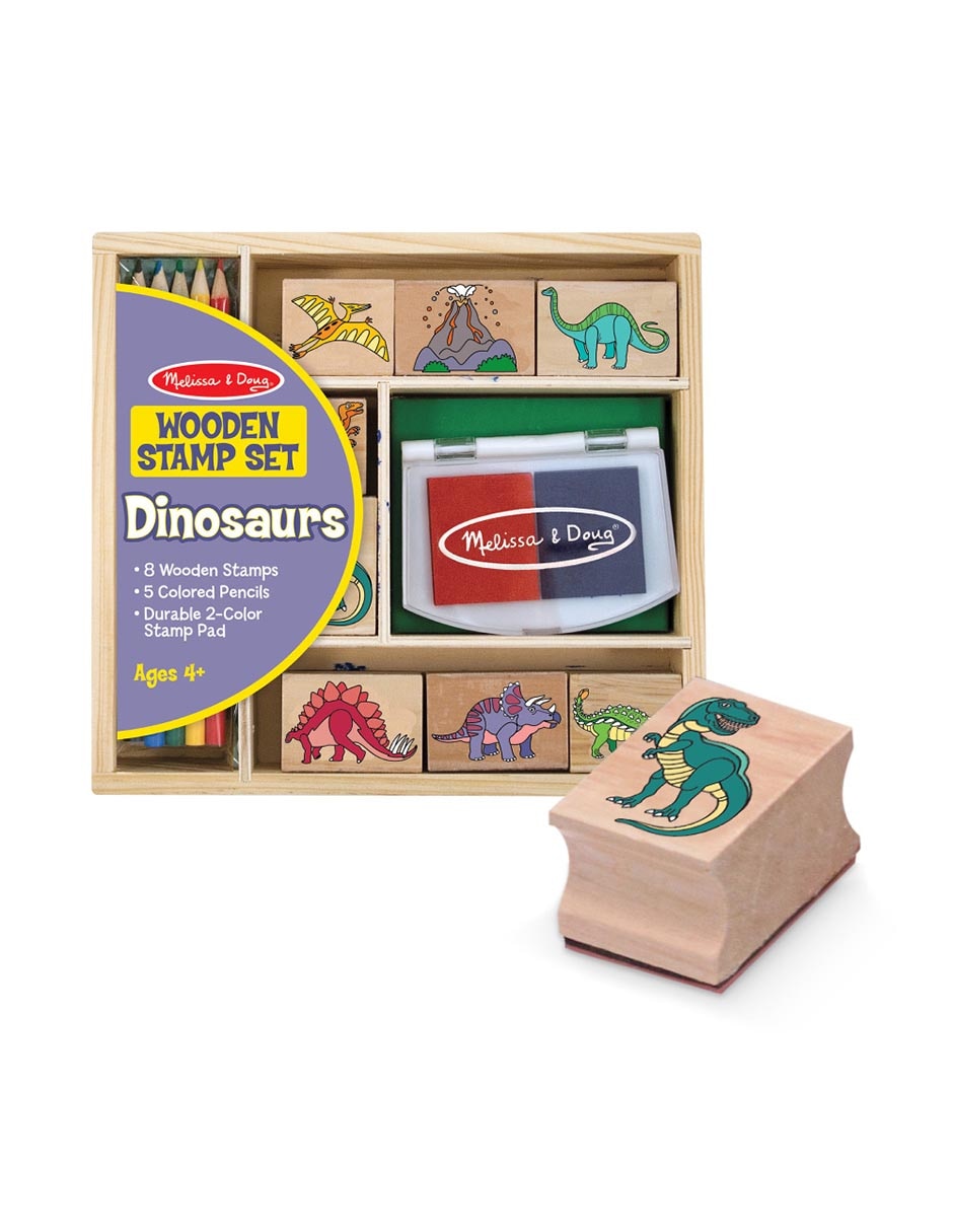 Juego de sellos de madera Dinosaurios 2