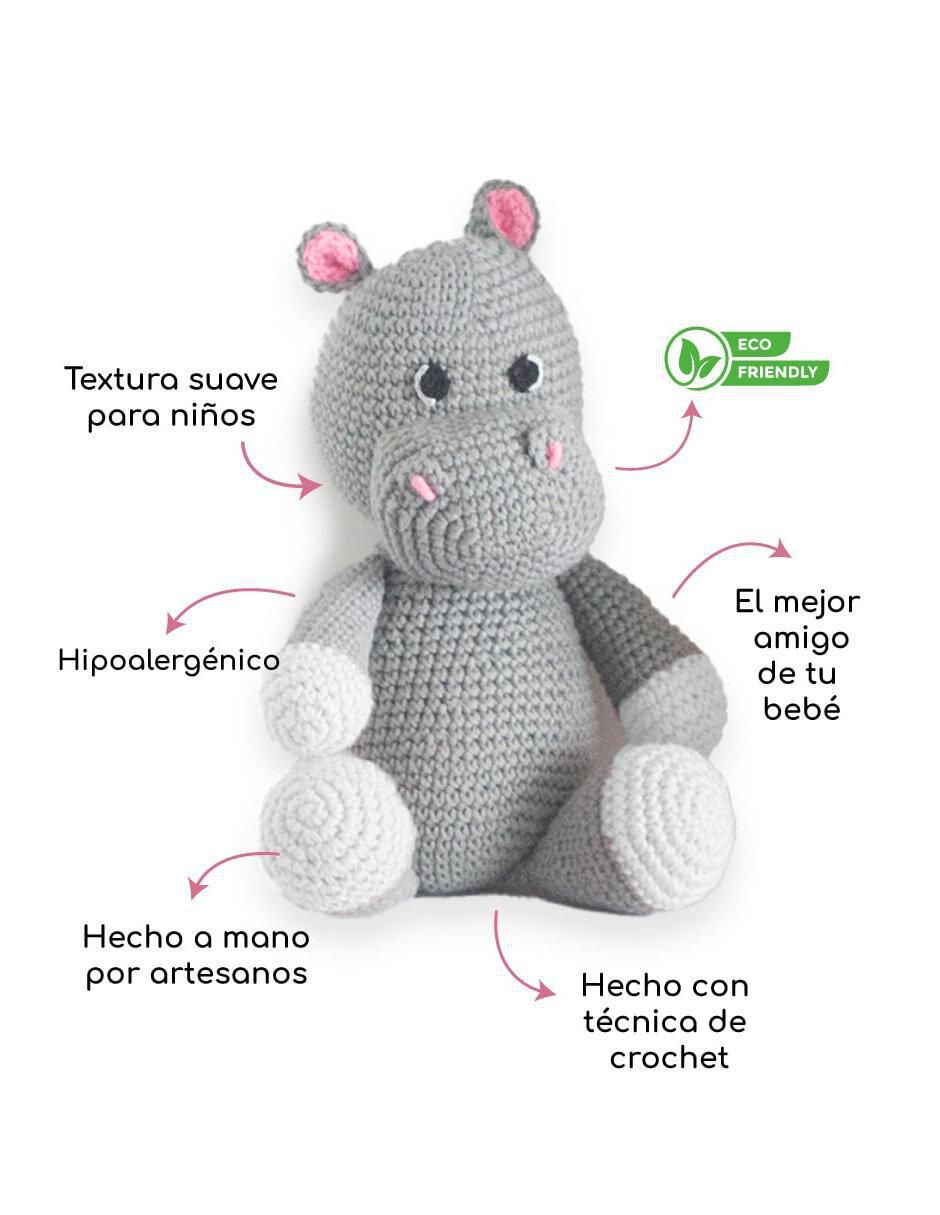 Peluche de hipopótamo hecho a mano de 30 cm 3