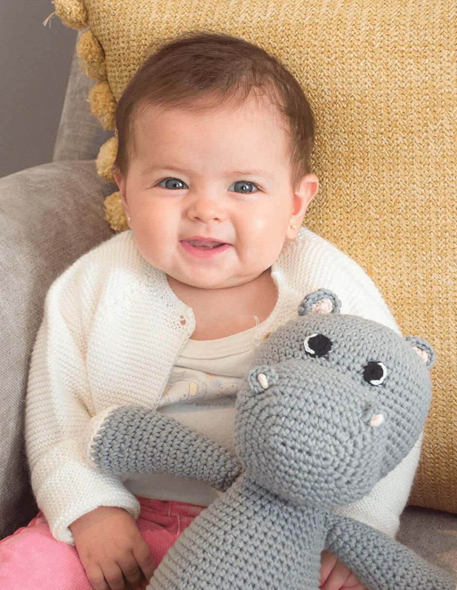 Peluche de hipopótamo hecho a mano de 30 cm 4