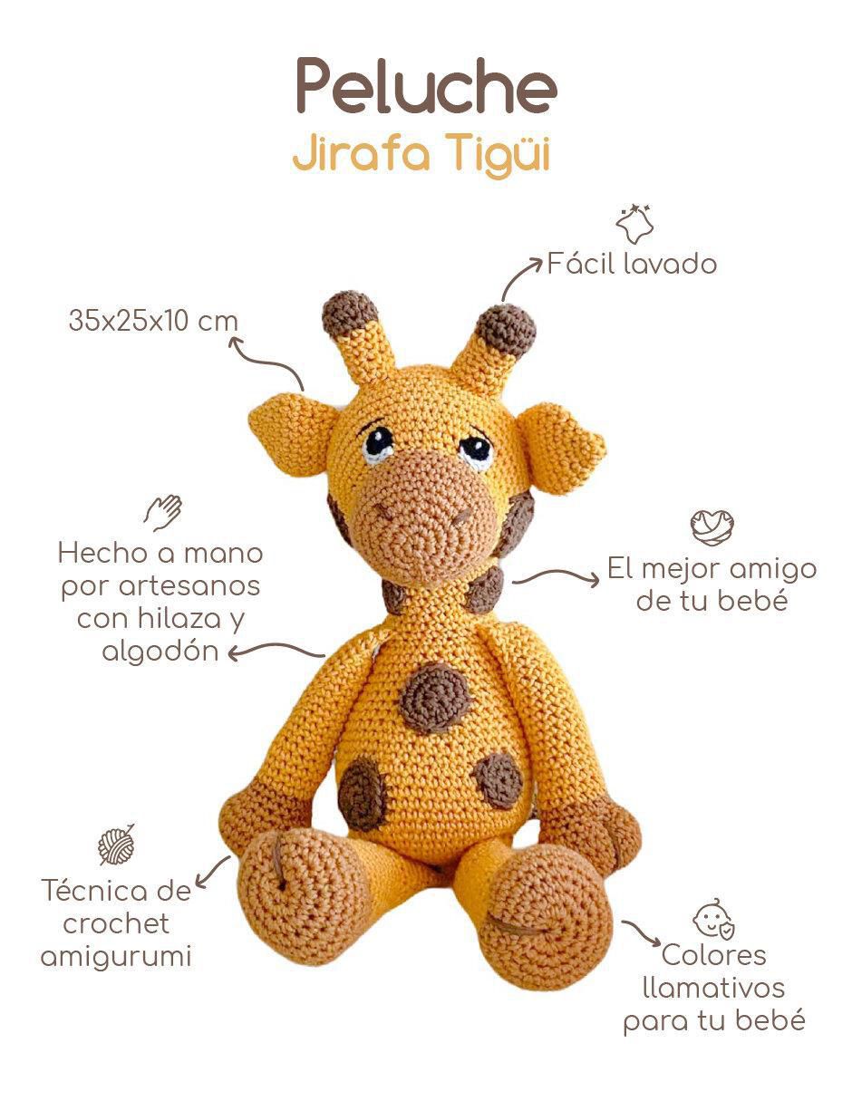 Peluche de jirafa hecho a mano de 34 cm 10