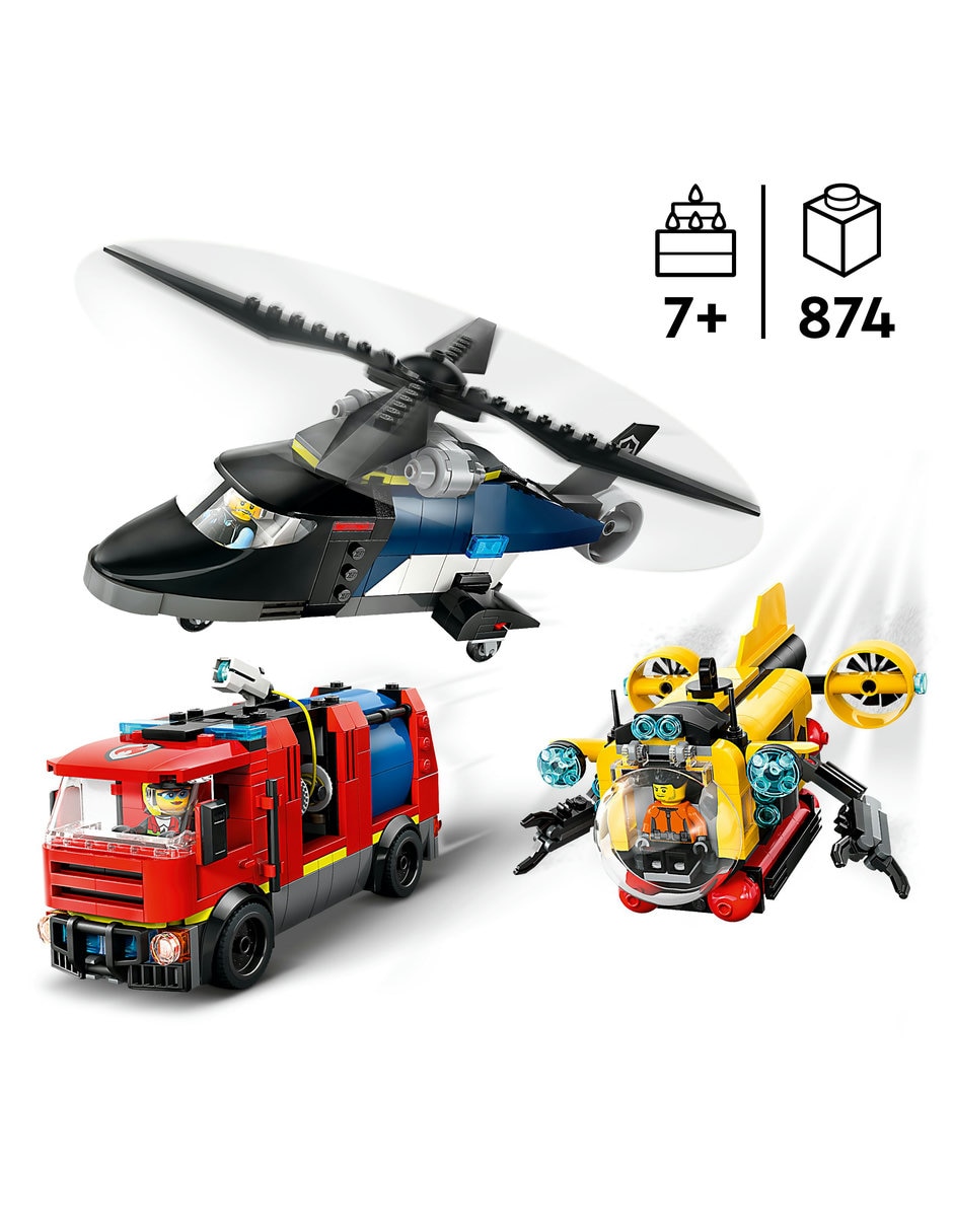 Remix: Helicóptero, Camión de Bomberos y Submarino 60462 6