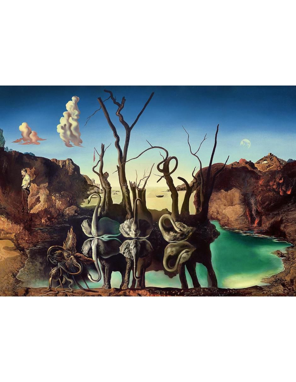 Rompecabezas Artistas Modernos Cisnes reflejando elefantes Salvador Dalí 1000 piezas 2