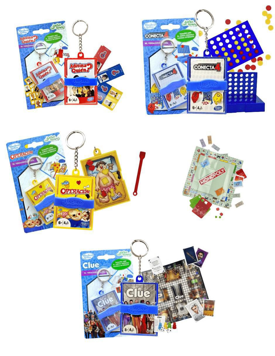 Monopoly, Conecta 4, Clue, Adivina Quien, Operación 2