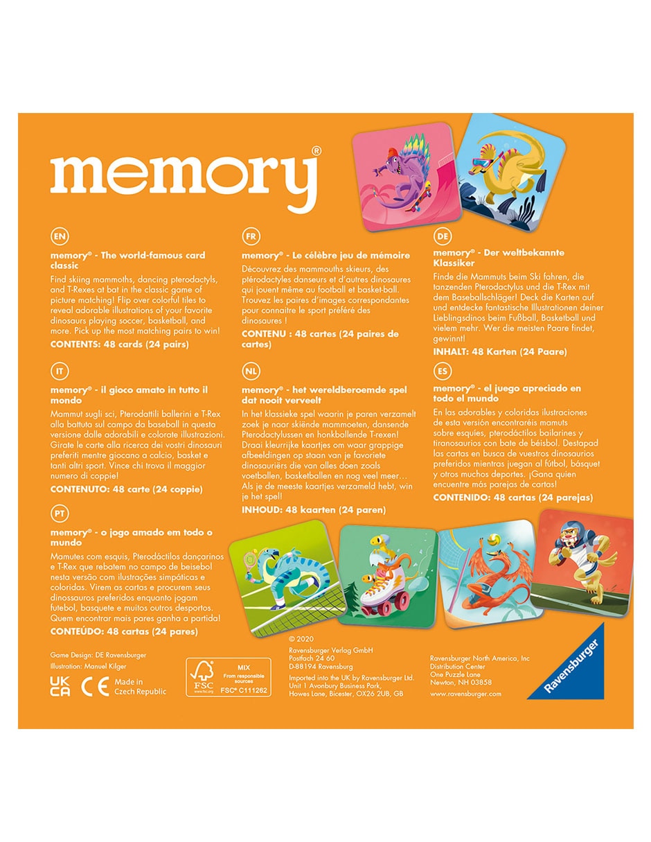 Memory Dinosaurs Sports 2