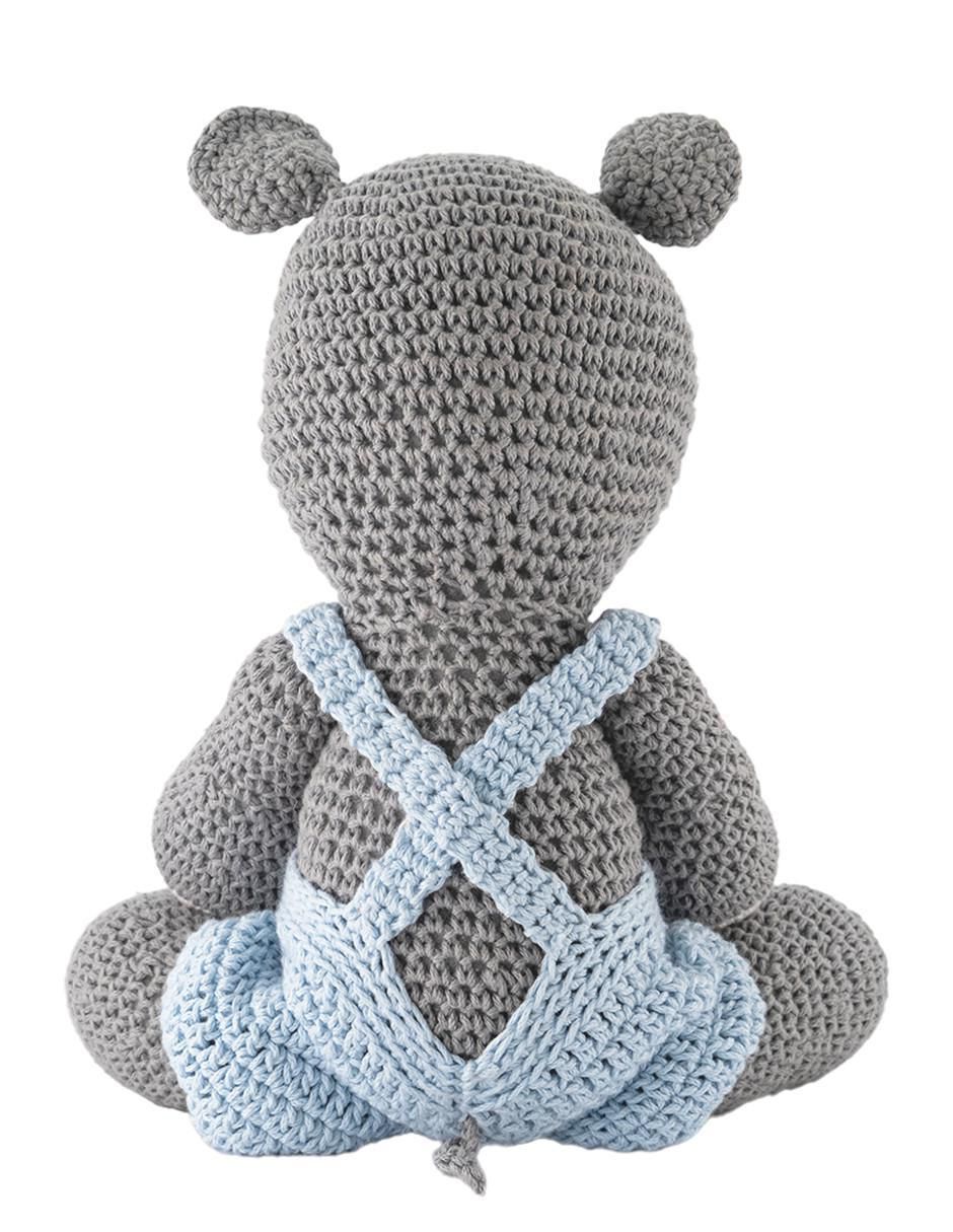 Peluche de hipopótamo hecho a mano de 37 cm 2