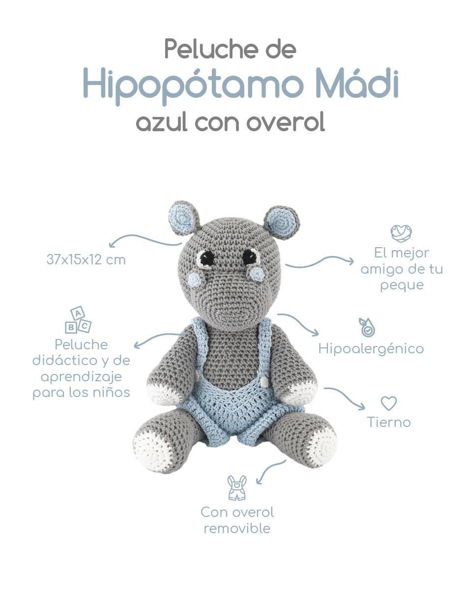 Peluche de hipopótamo hecho a mano de 37 cm 4