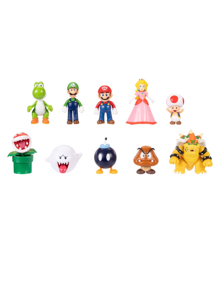 Set figuras acción articulada Super Mario Mario, Luigi, Peach, Yoshi, Toad, Boo, Goomba, Bowser, Bob-omb, Piraña Set figuras acción articulada Super Mario Mario, Luigi, Peach, Yoshi, Toad, Boo, Goomba, Bowser, Bob-omb, Piraña