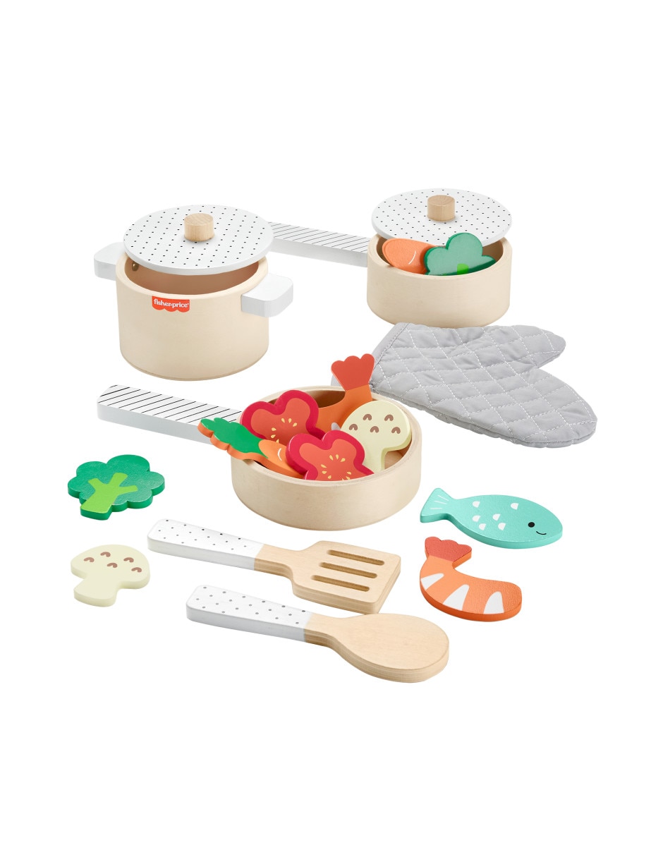Juego De Ollas Y Sartenes De Madera juego armable infantil unisex