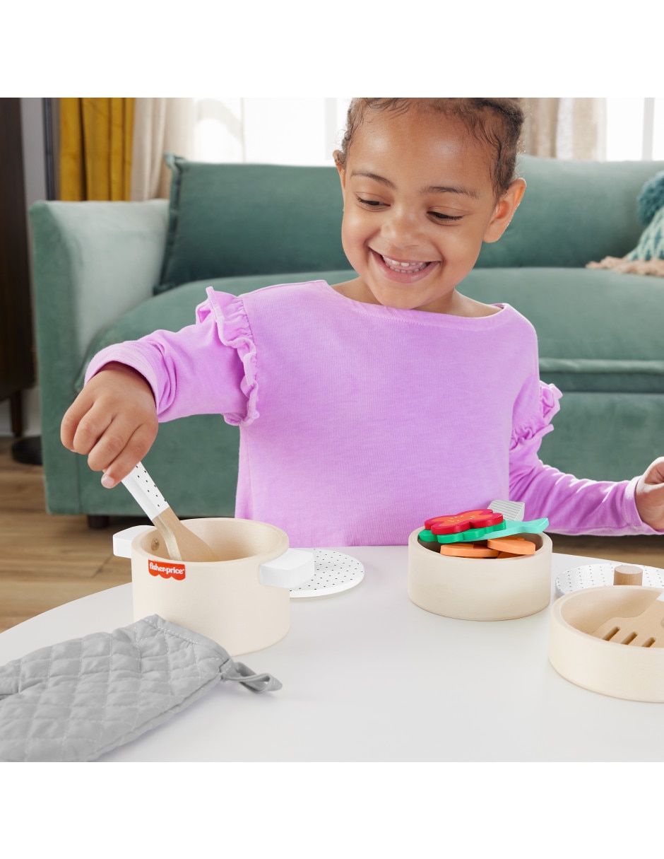 Juego De Ollas Y Sartenes De Madera juego armable infantil unisex 2