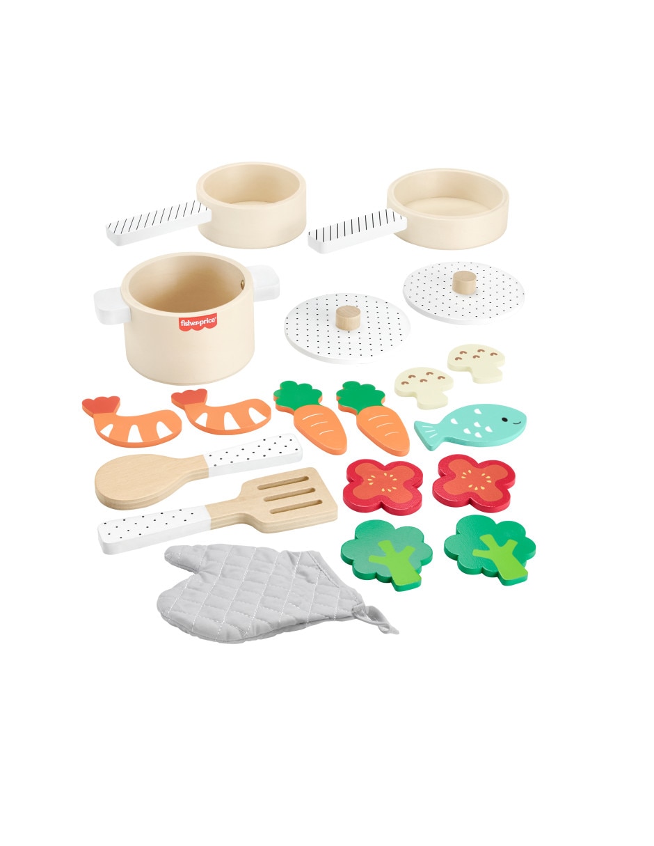 Juego De Ollas Y Sartenes De Madera juego armable infantil unisex 3
