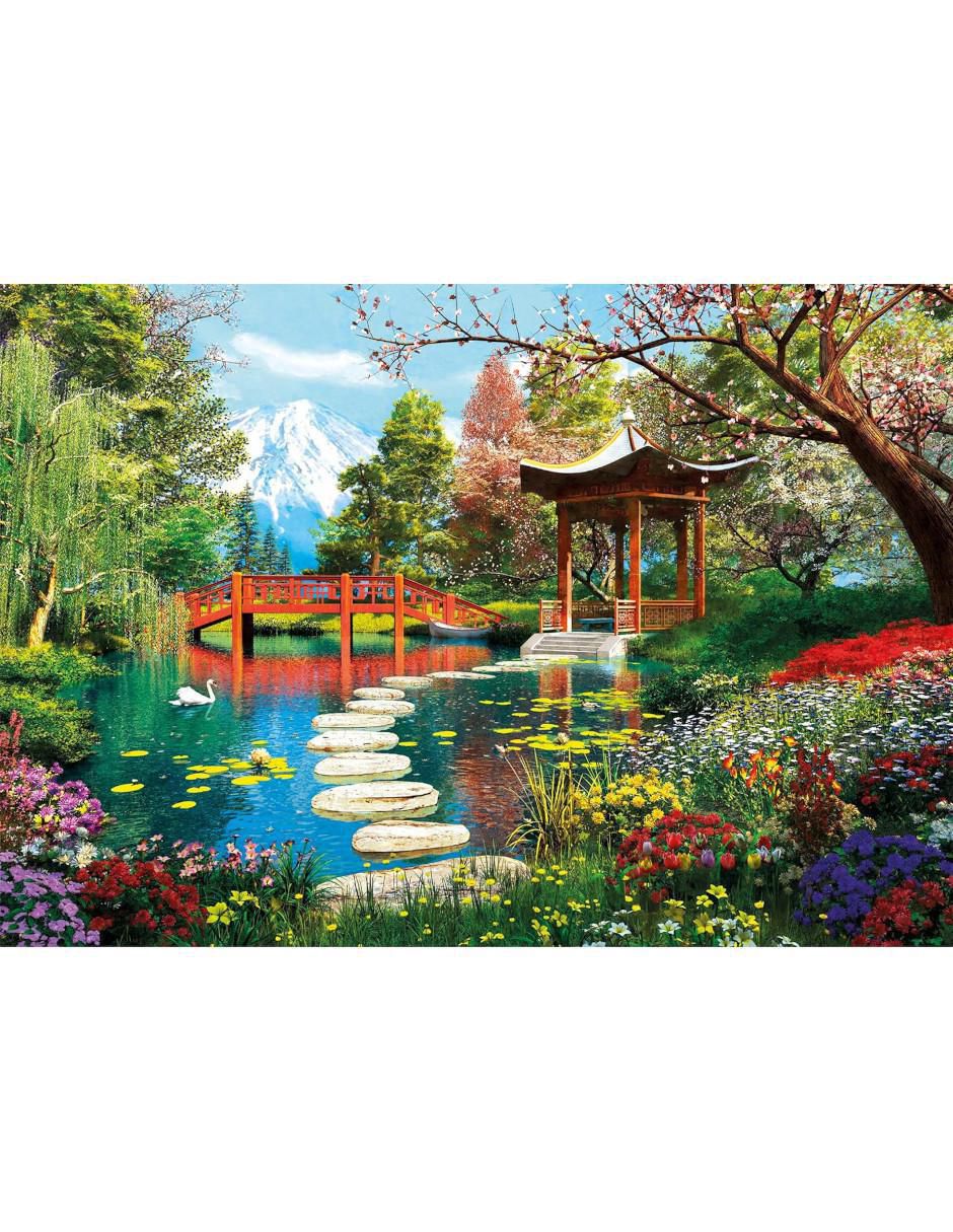 Rompecabezas Lugares famosos del mundo Jardin Fuji  1000 piezas 2