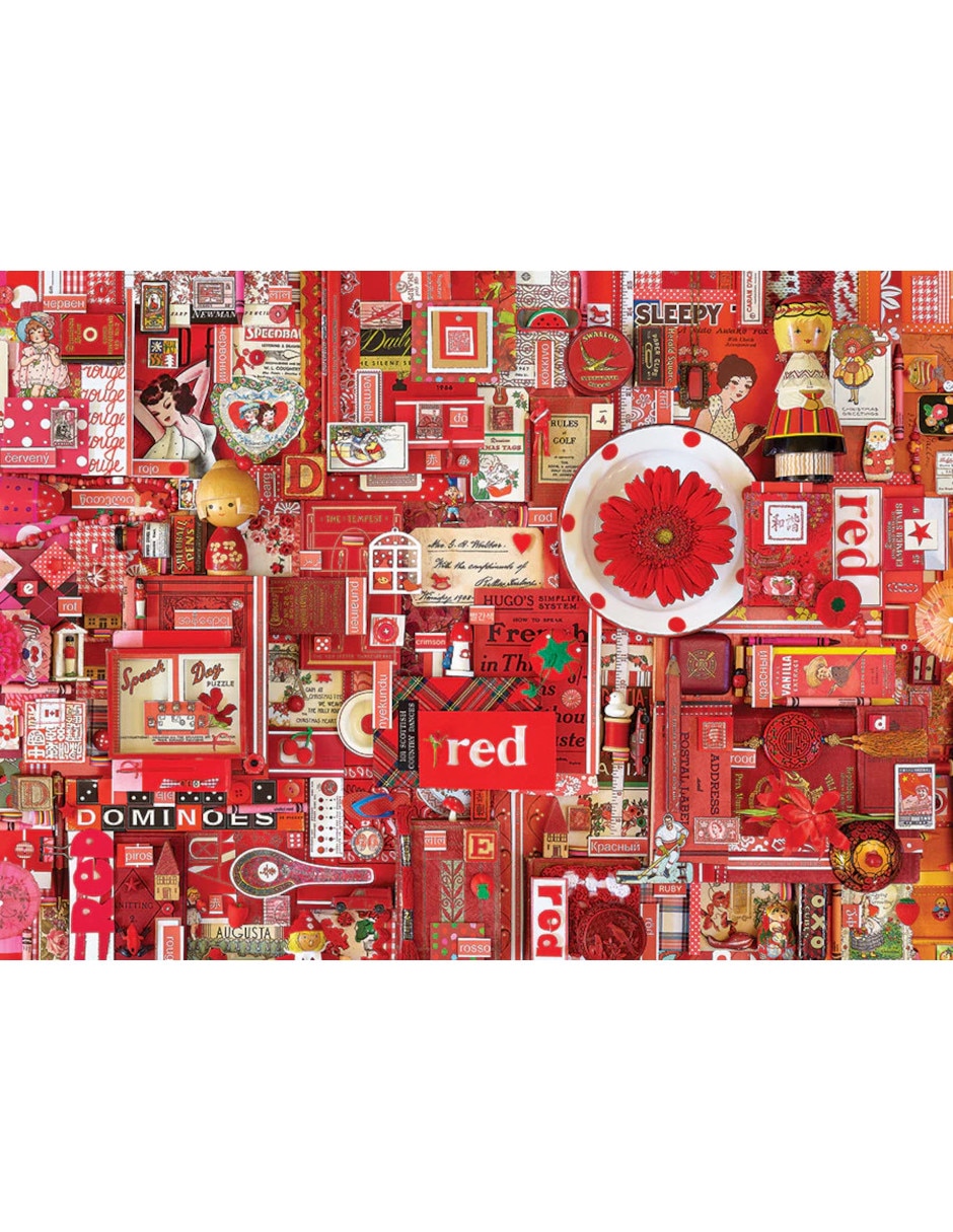 Rompecabezas Artistas Modernos Rojo Shelley Davies 1000 piezas 2