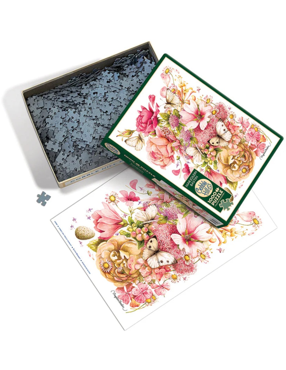 Rompecabezas Flores Ramo de Flores Y Mariposas Marjolein Bastin 1000 piezas 3