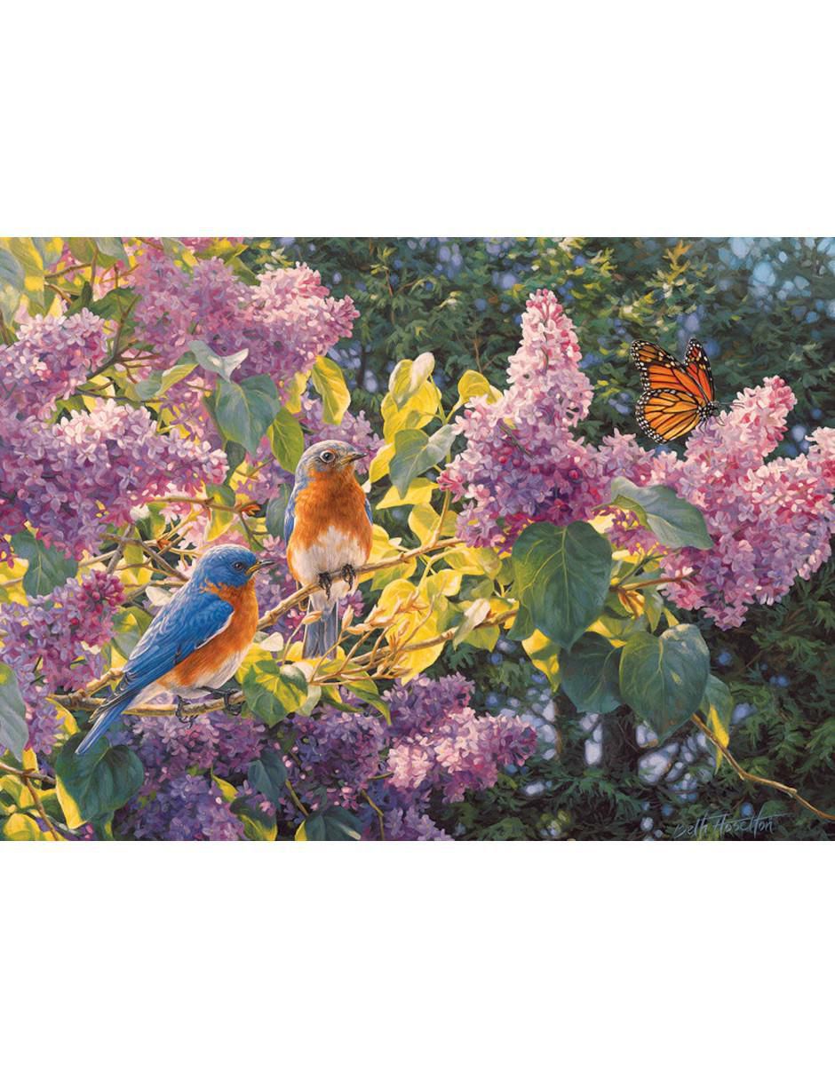 Rompecabezas Flores Pájaros En Primavera 500 piezas 2