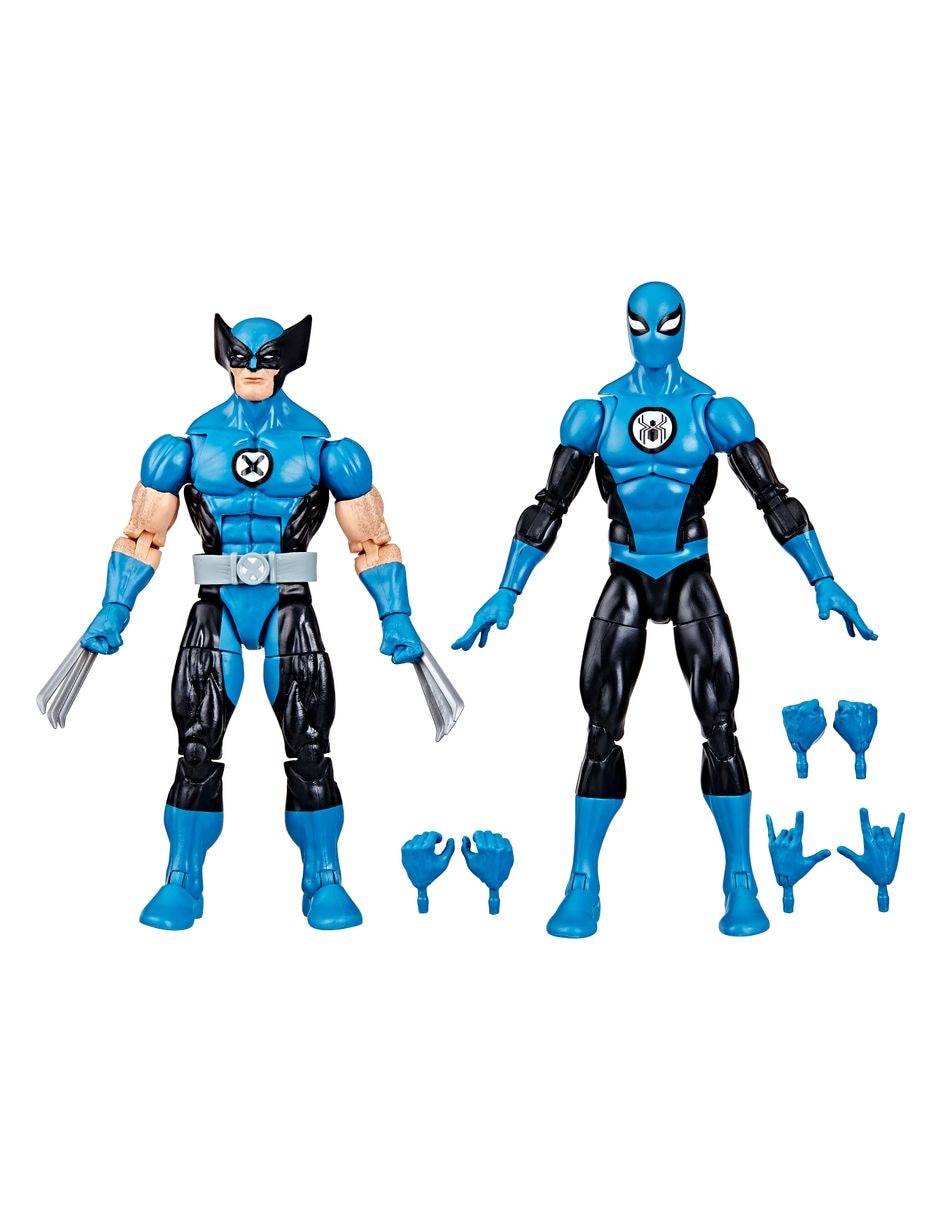 Set figuras acción articuladas Fantastic 4 Wolverine y Spider-Man Collectors 9