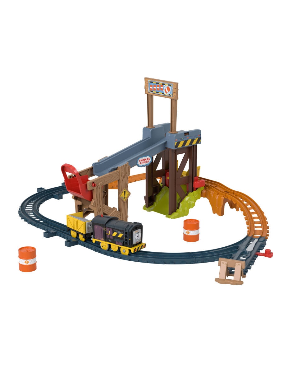 Pista armable Mattel Motorizada de construcción Diesel Thomas