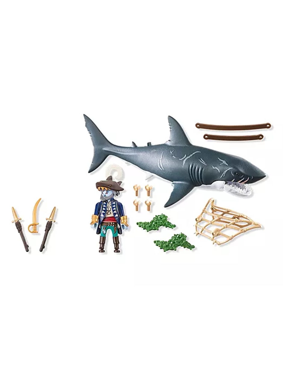 Playmobil Tiburón Gigante con Pirata 71793 3