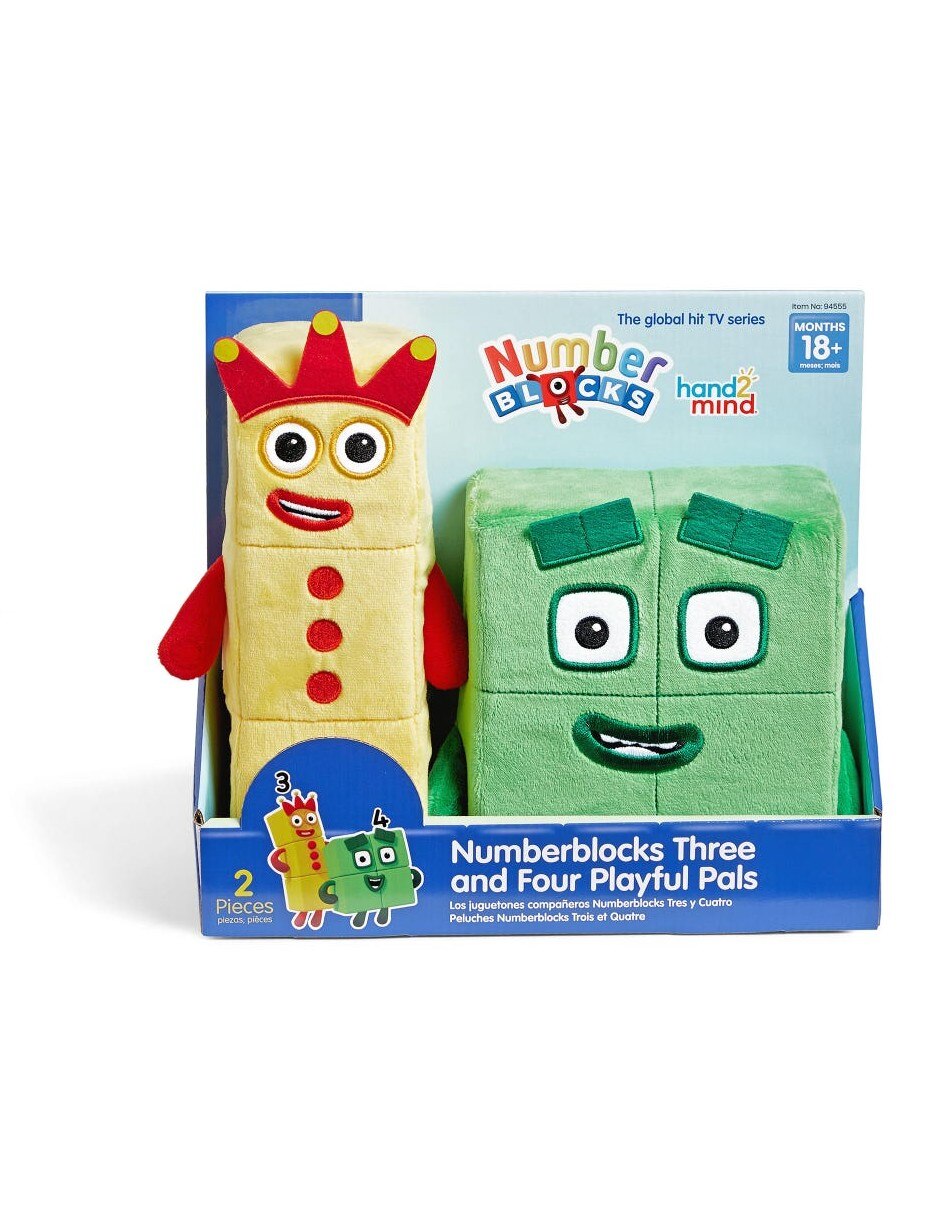 Peluche de amigos juguetones Numberblocks tres y cuatro 3