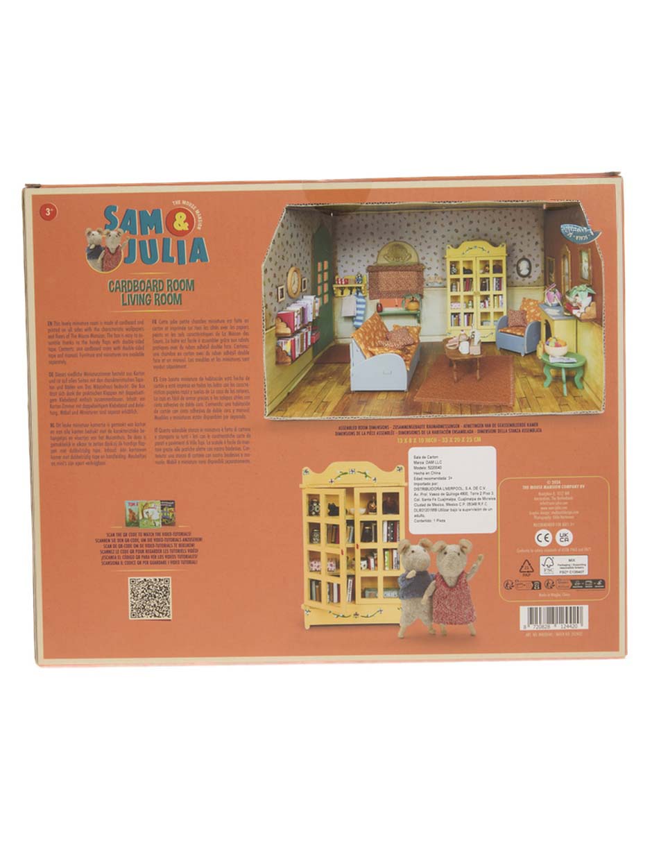 Casa de muñecas Sam& Cardboard Room Living Room 4
