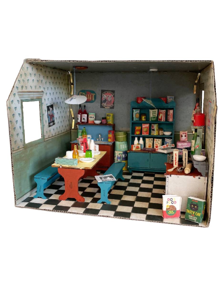 Casa de muñecas Carboard Room Kitchen 5