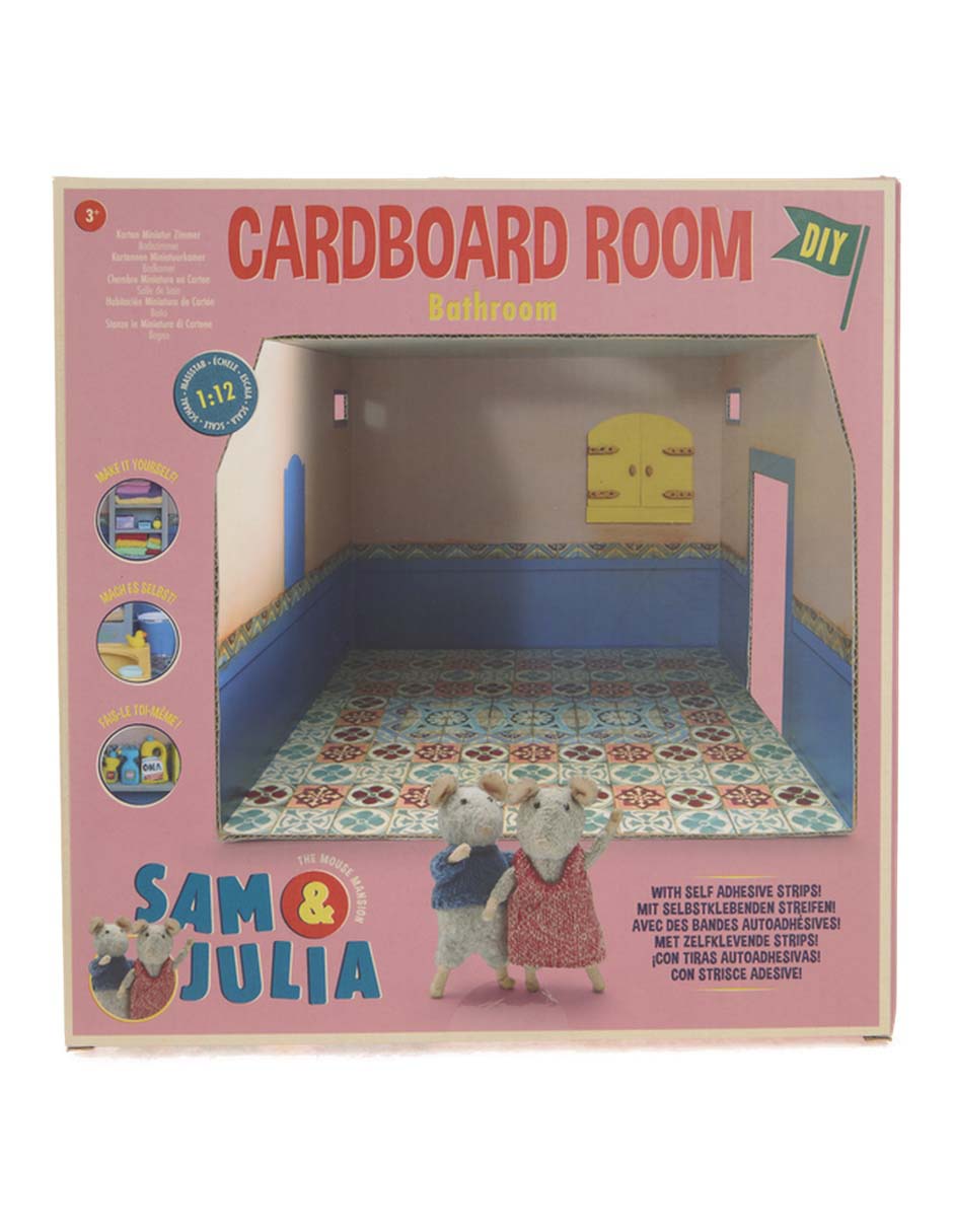 Casa de muñecas Sam& Cardboard Room Bathroom