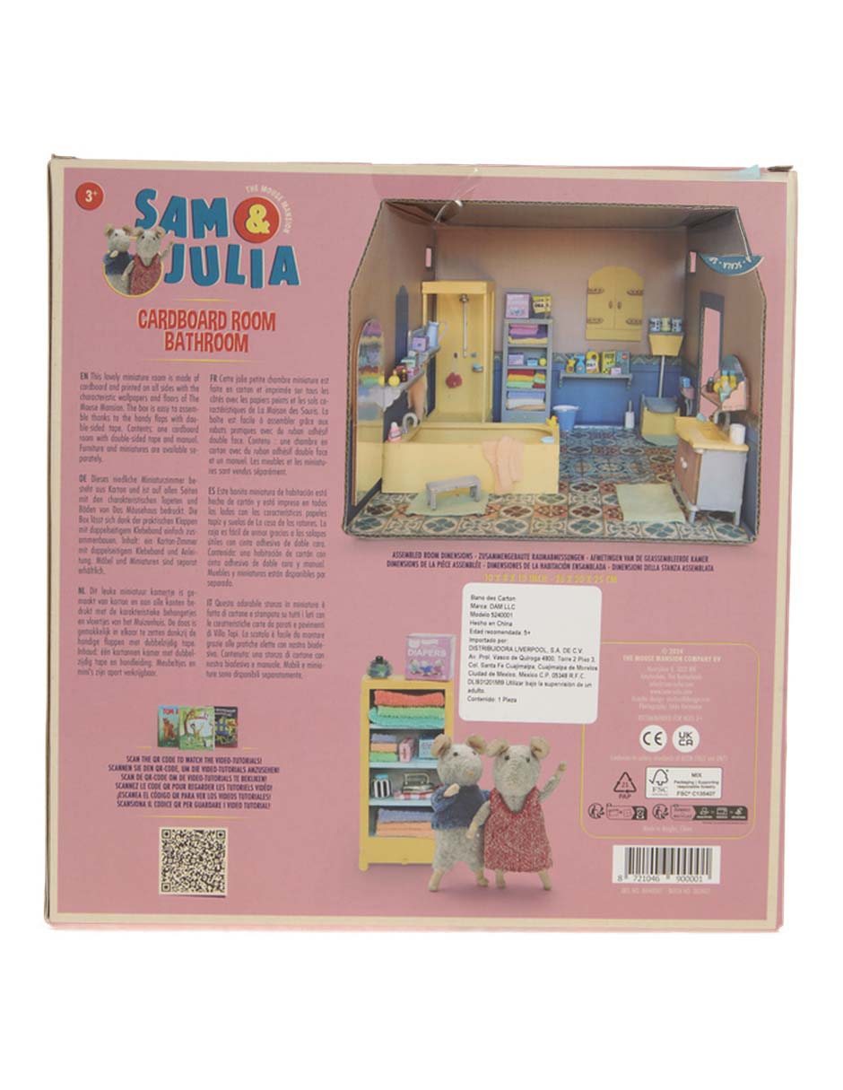 Casa de muñecas Sam& Cardboard Room Bathroom 4