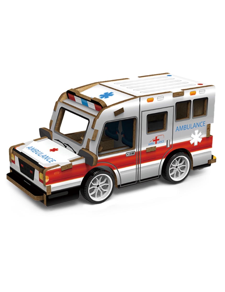 Rompecabezas ambulancia 3D mini wooden ambulance puzzle 26 piezas