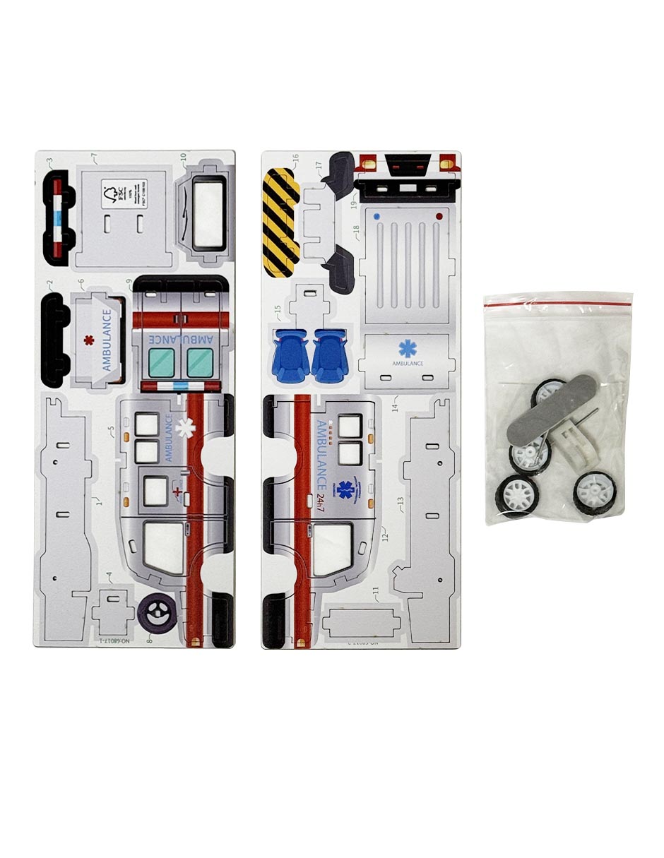 Rompecabezas ambulancia 3D mini wooden ambulance puzzle 26 piezas 4