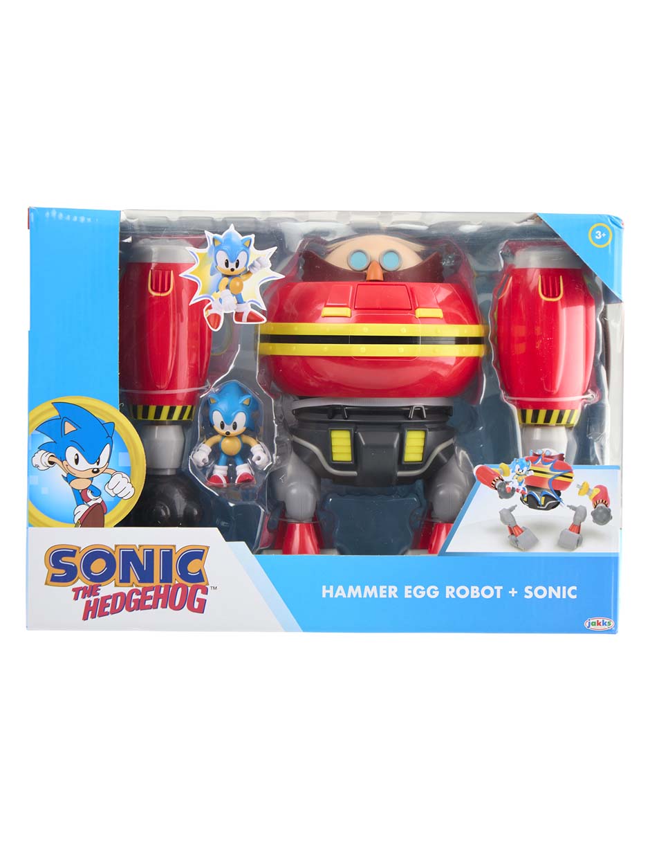 Figura de acción Sonic The Hedgehog Hammer Egg Robot y Sonic con movimiento