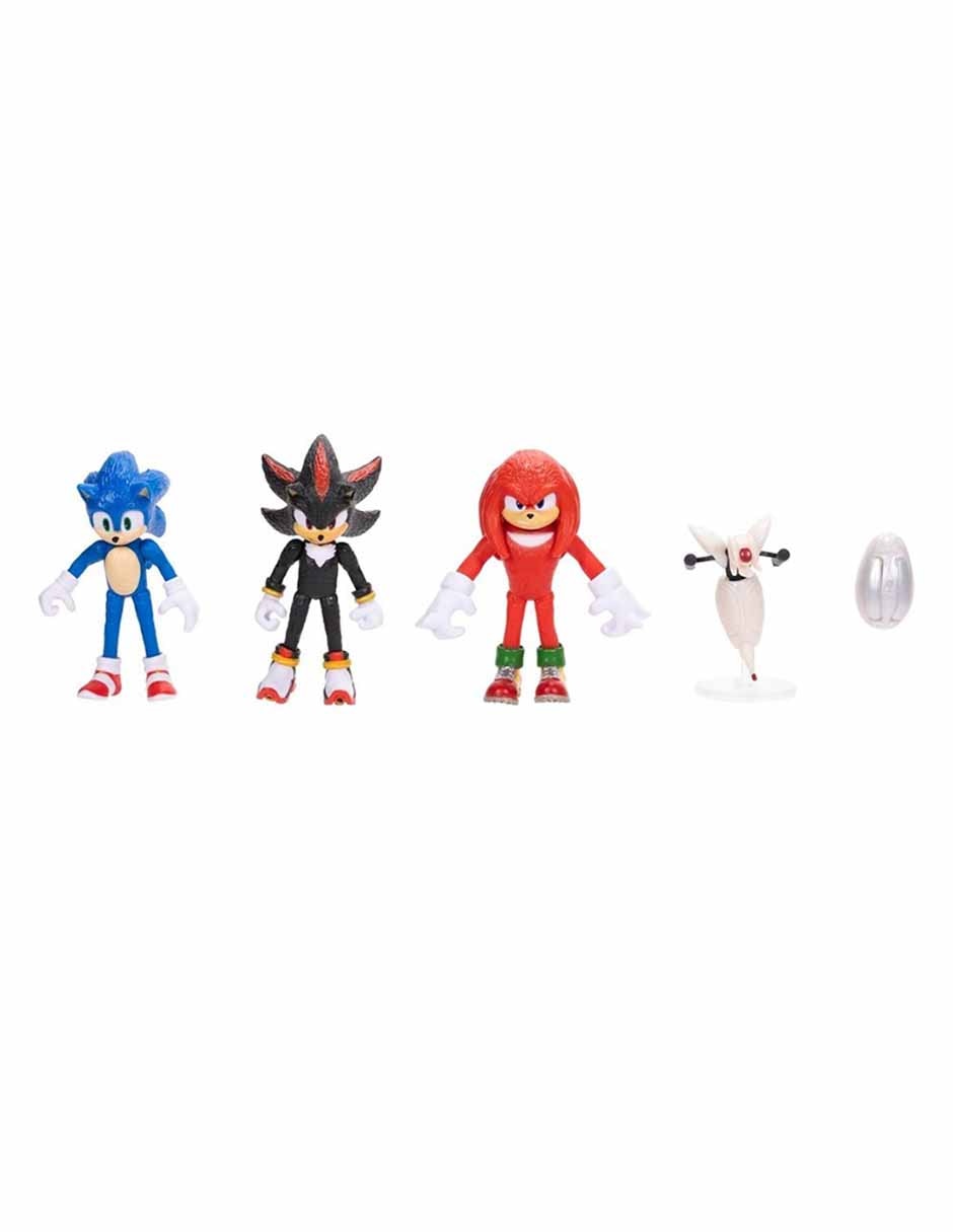 Set figuras acción Sonic Knuckles, Drone, Sonic, Buzz Bomber y Shadow
