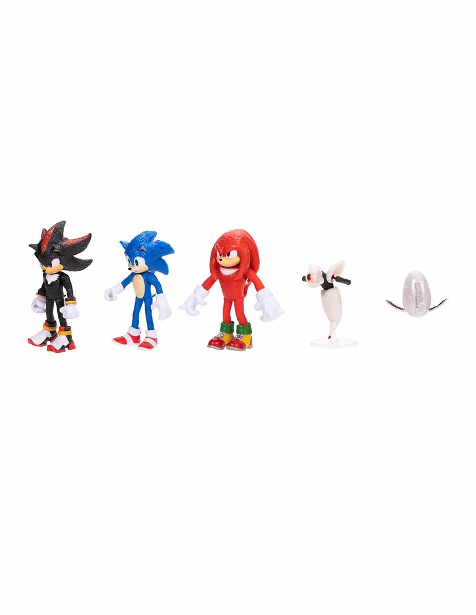 Set figuras acción Sonic Knuckles, Drone, Sonic, Buzz Bomber y Shadow 2