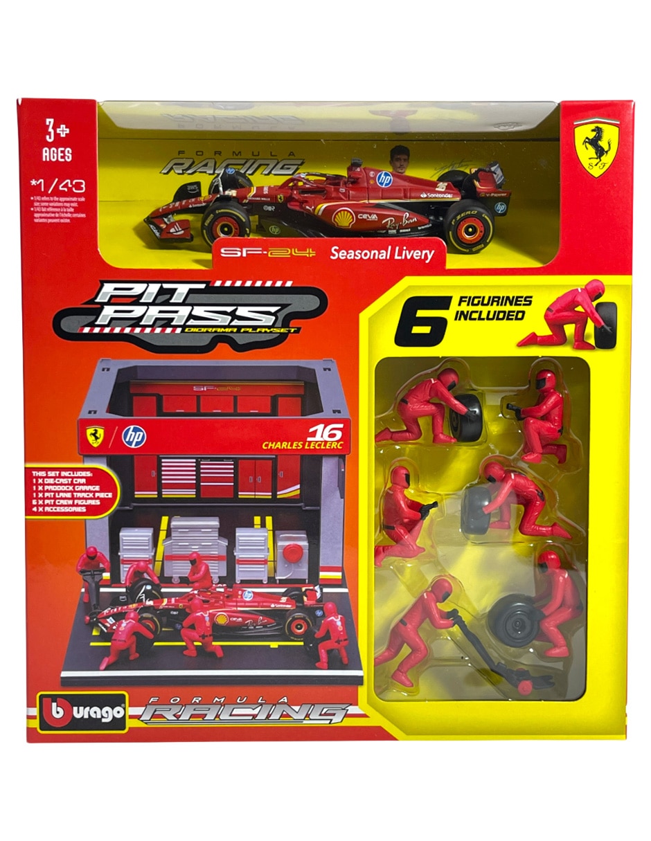 Vehículo a escala pit stop ferrari sf-24 Charles Leclerc 2