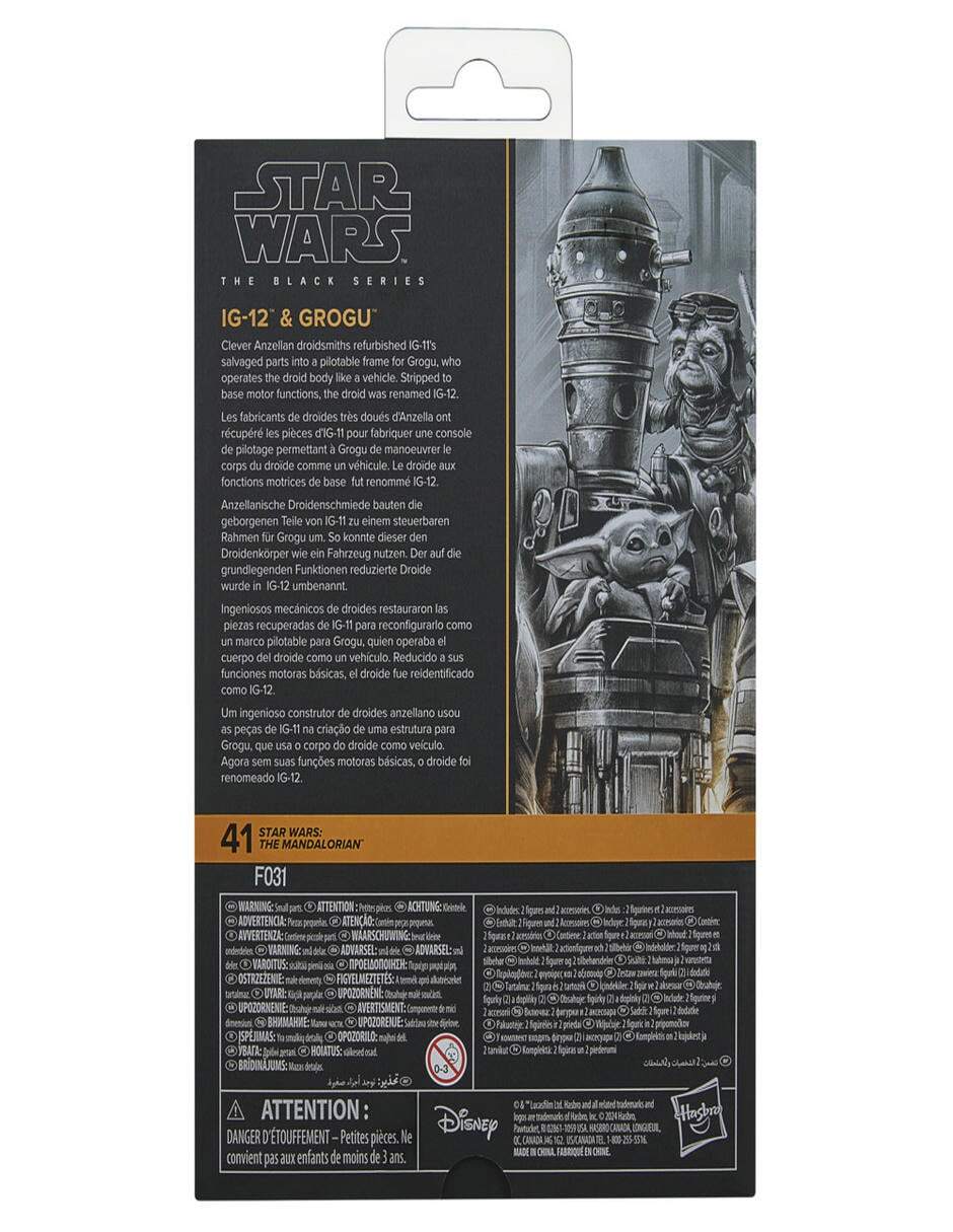 Set figuras acción articulada The Mandalorian IG-12 With Grogu collectors Star Wars 4