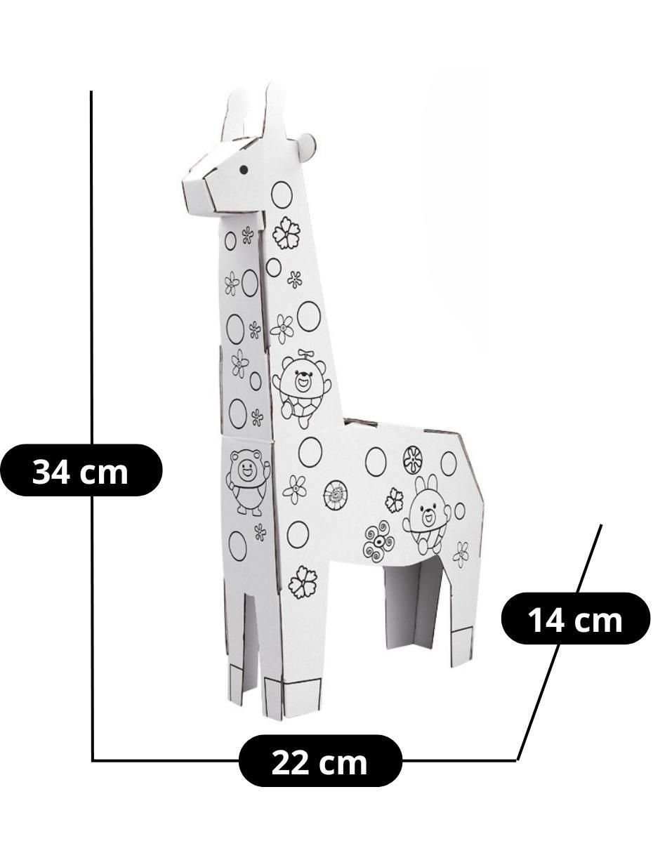 Figura armable de cartón para pintar, jirafa. Diy doodle 6