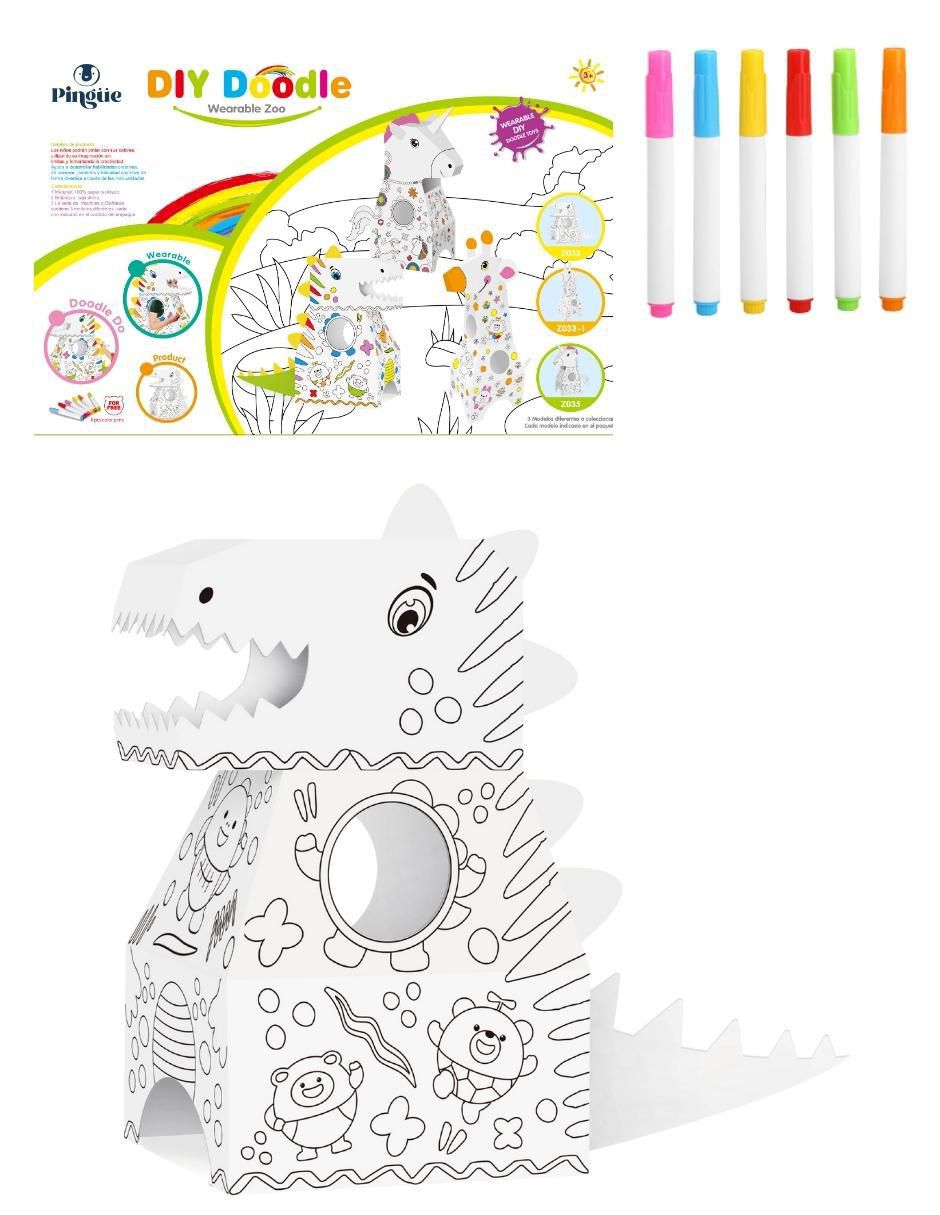 Botarga y pullover de cartón para pintar dinosaurio 7