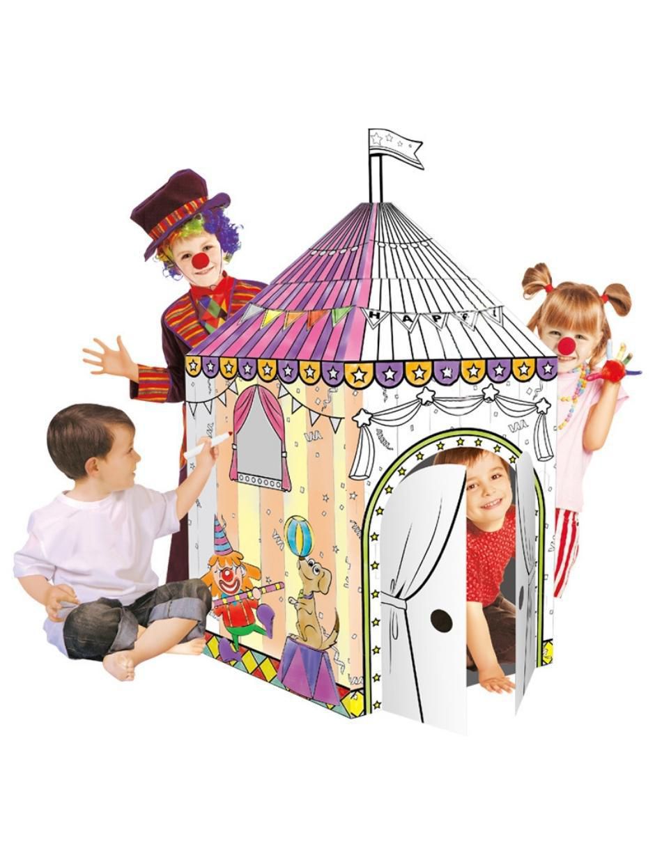 Casa de juguete para armar y pintar, carpa de circo