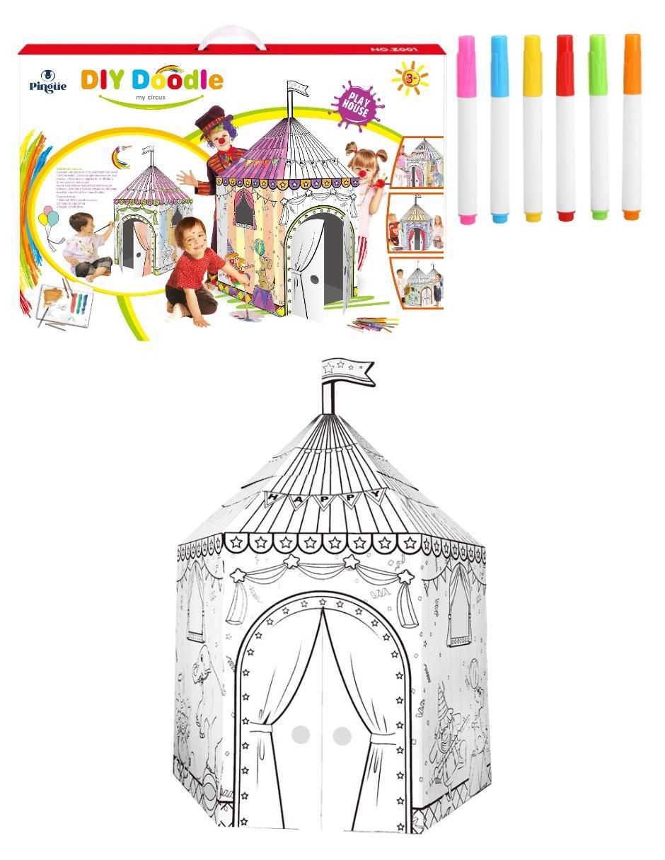 Casa de juguete para armar y pintar, carpa de circo 3
